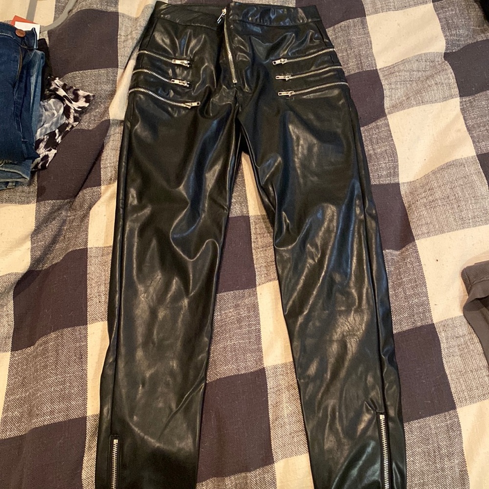Dolls kill high waisted leather leggings
